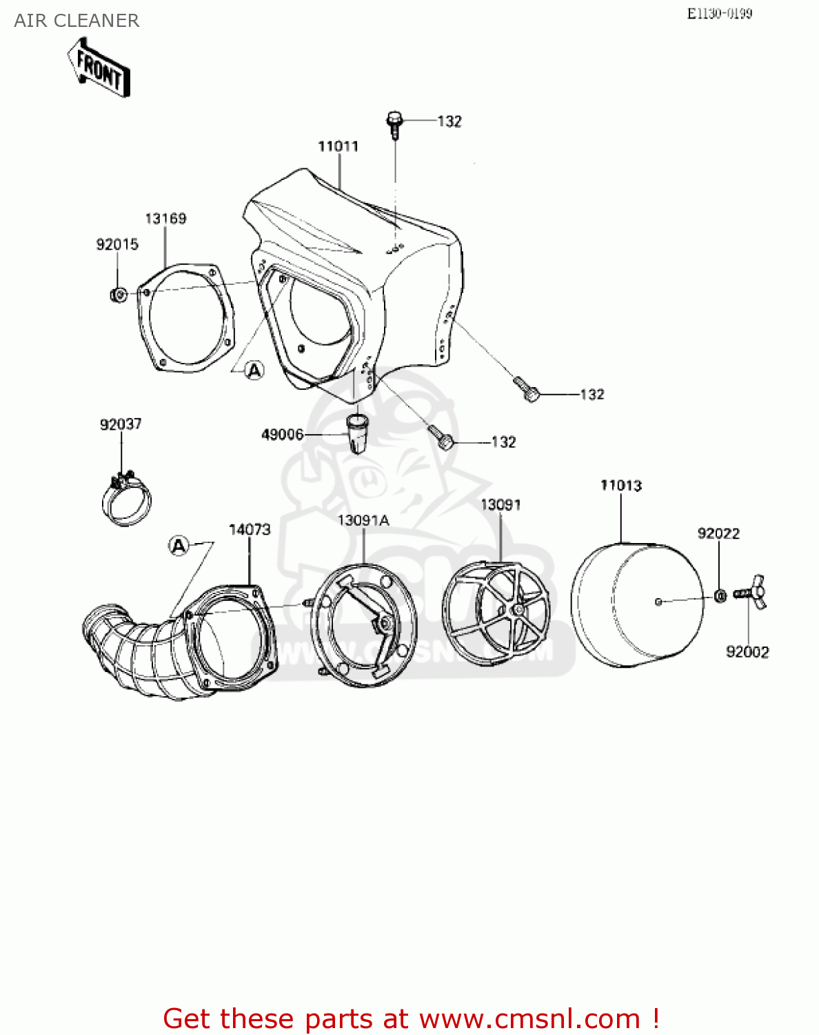 AIR CLEANER KX125-E1 KX125 1986 USA CANADA