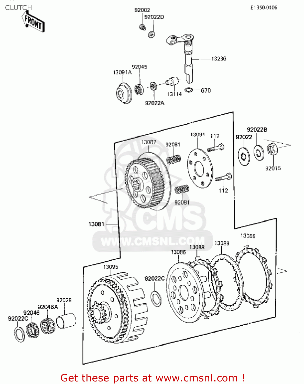 CLUTCH KX125-E1 KX125 1986 USA CANADA