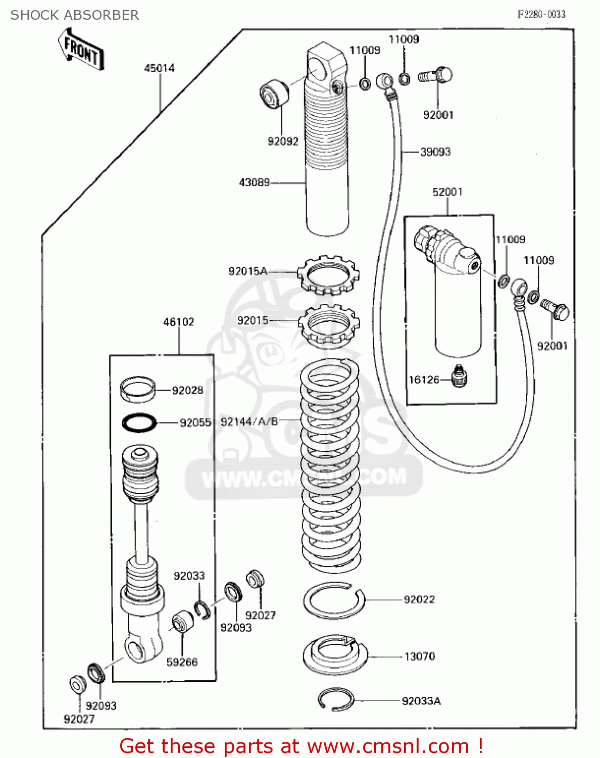 SHOCK ABSORBER KX125-E1 KX125 1986 USA CANADA
