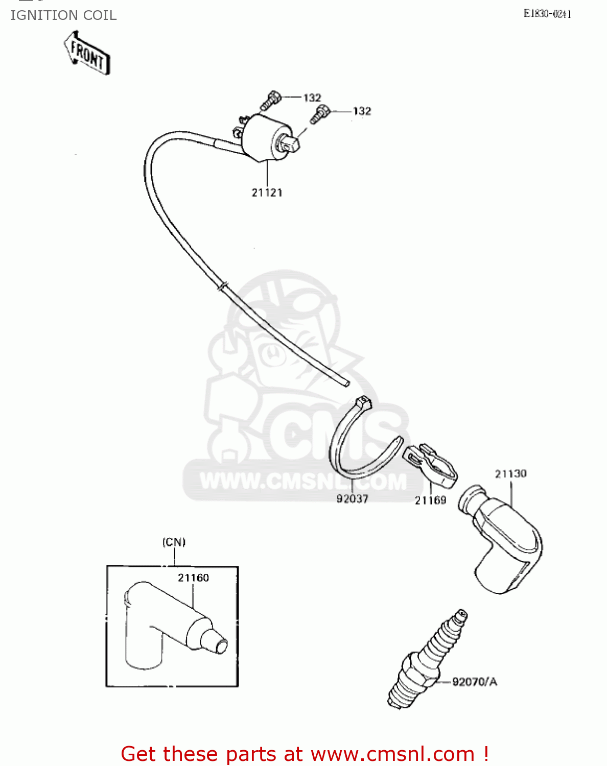 IGNITION COIL KX125-E1 KX125 1986 USA CANADA