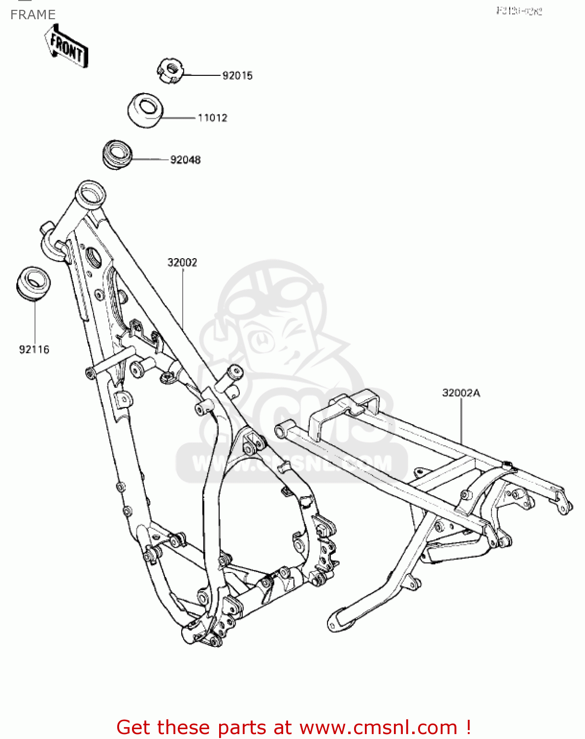 FRAME KX125-E1 KX125 1986 USA CANADA
