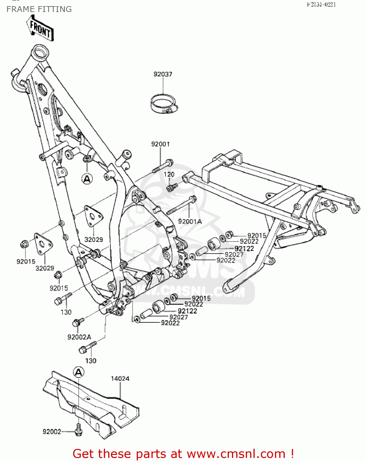 FRAME FITTING KX125-E1 KX125 1986 USA CANADA