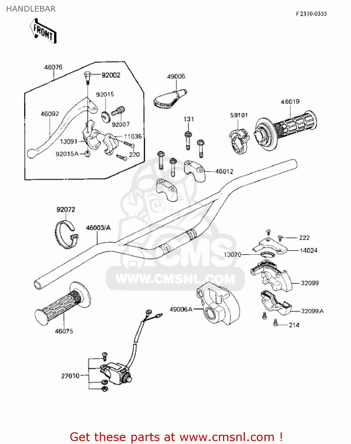 HANDLEBAR KX125-E1 KX125 1986 USA CANADA
