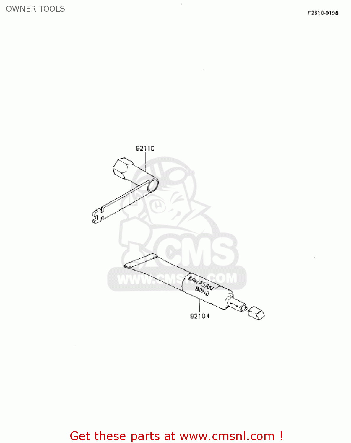OWNER TOOLS KX125-E1 KX125 1986 USA CANADA