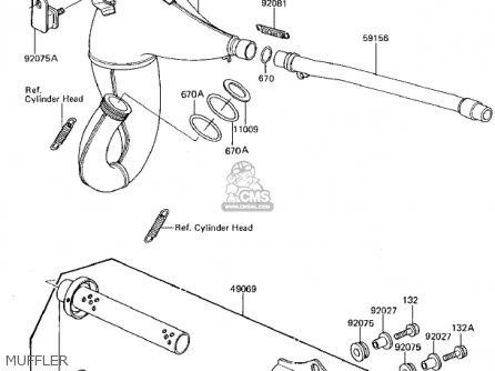 MUFFLER - KX125-E1 KX125 1986 USA CANADA