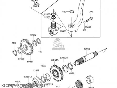 KICKSTARTER MECHANISM - KX125-E1 KX125 1986 USA CANADA