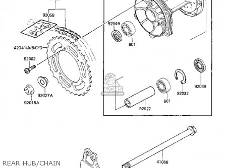REAR HUB/CHAIN - KX125-E1 KX125 1986 USA CANADA