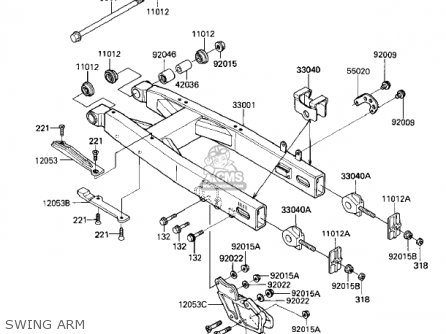SWING ARM - KX125-E1 KX125 1986 USA CANADA