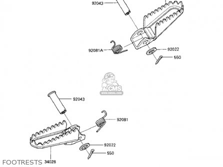 FOOTRESTS - KX125-E1 KX125 1986 USA CANADA