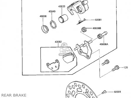REAR BRAKE - KX125-E1 KX125 1986 USA CANADA