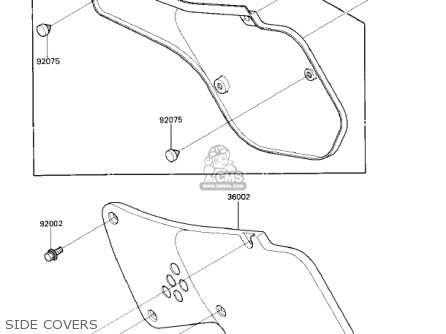 SIDE COVERS - KX125-E1 KX125 1986 USA CANADA
