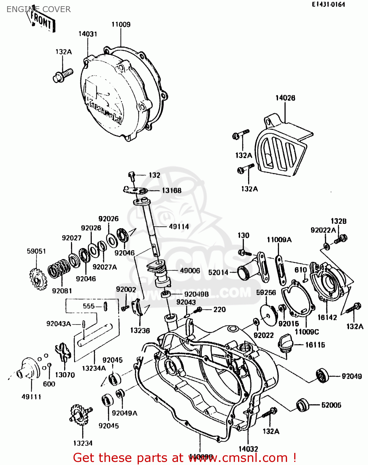 ENGINE COVER KX125-E2 1987 EUROPE UK AL