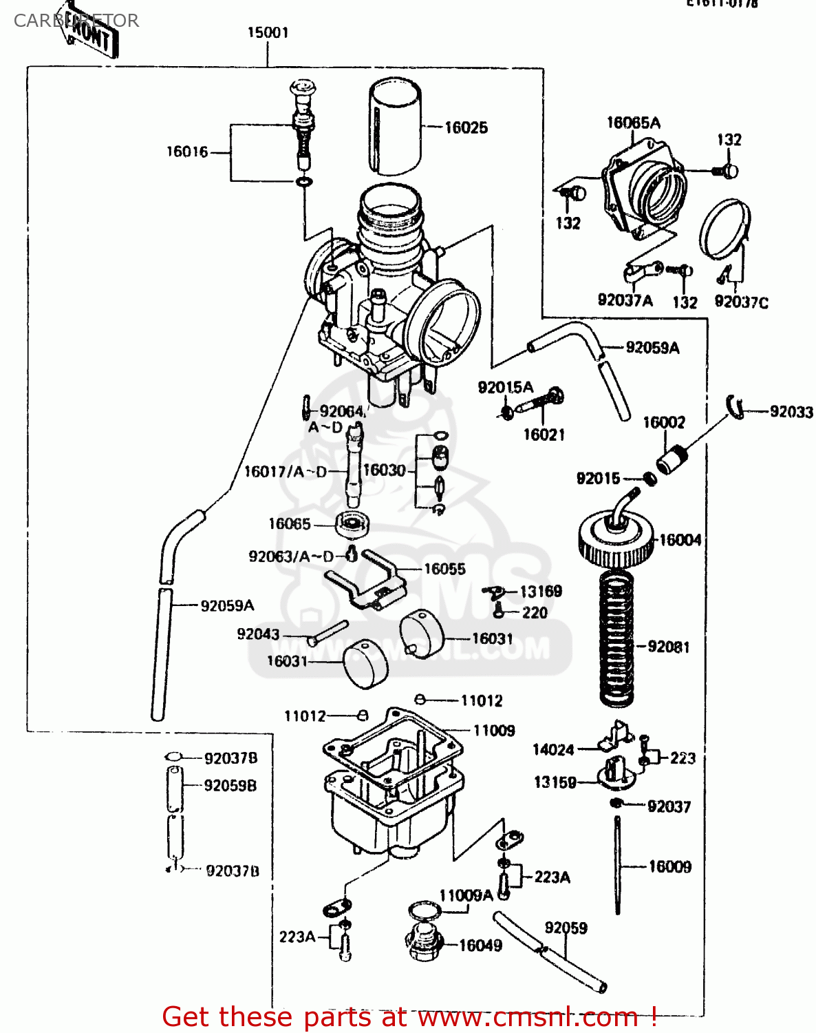 CARBURETOR KX125-E2 1987 EUROPE UK AL