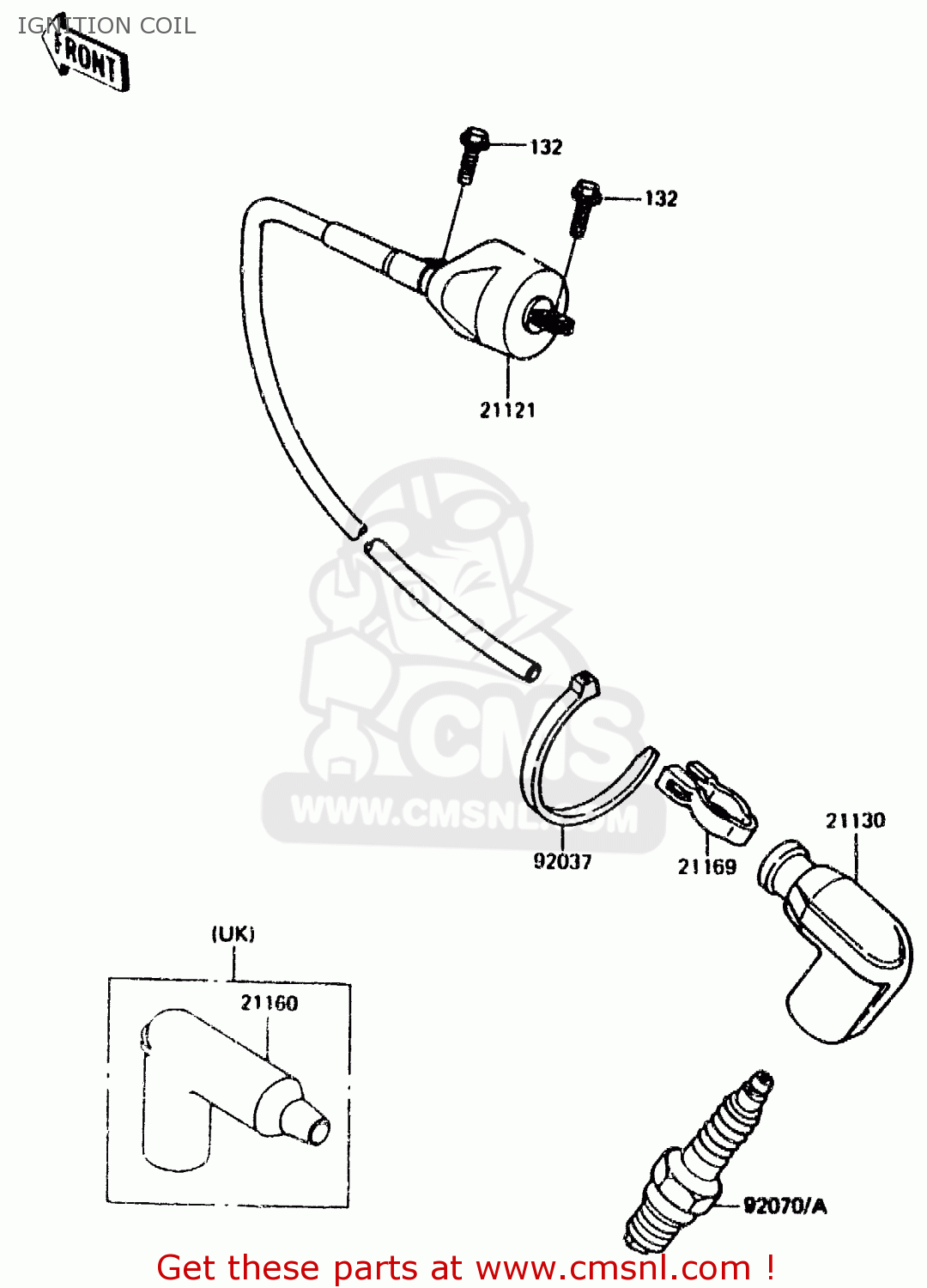 IGNITION COIL KX125-E2 1987 EUROPE UK AL