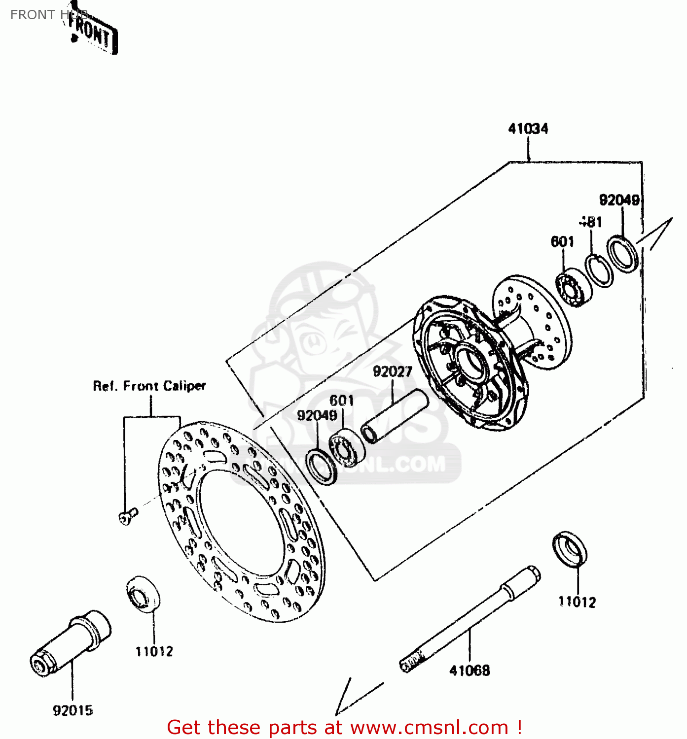 FRONT HUB KX125-E2 1987 EUROPE UK AL