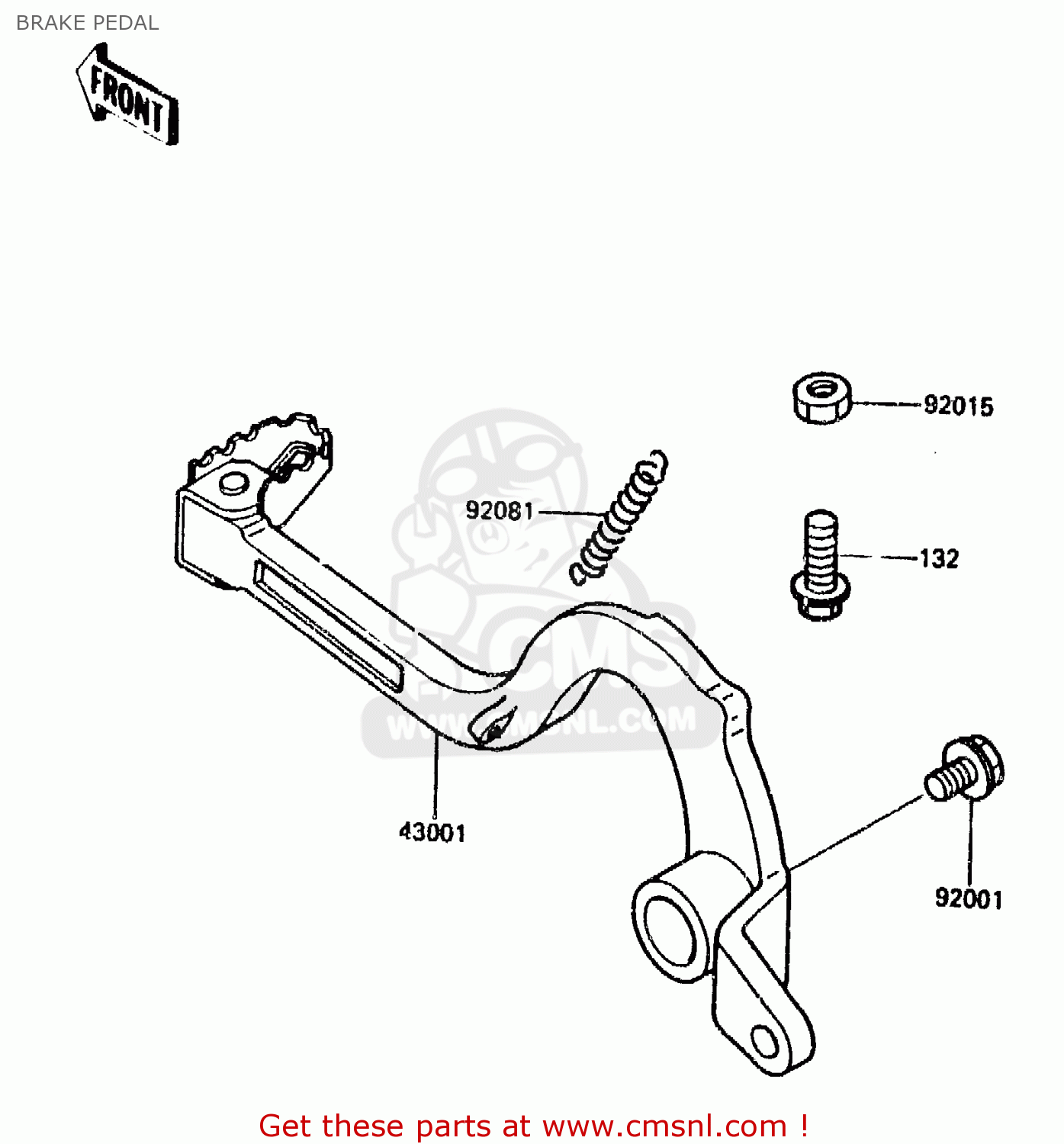 BRAKE PEDAL KX125-E2 1987 EUROPE UK AL