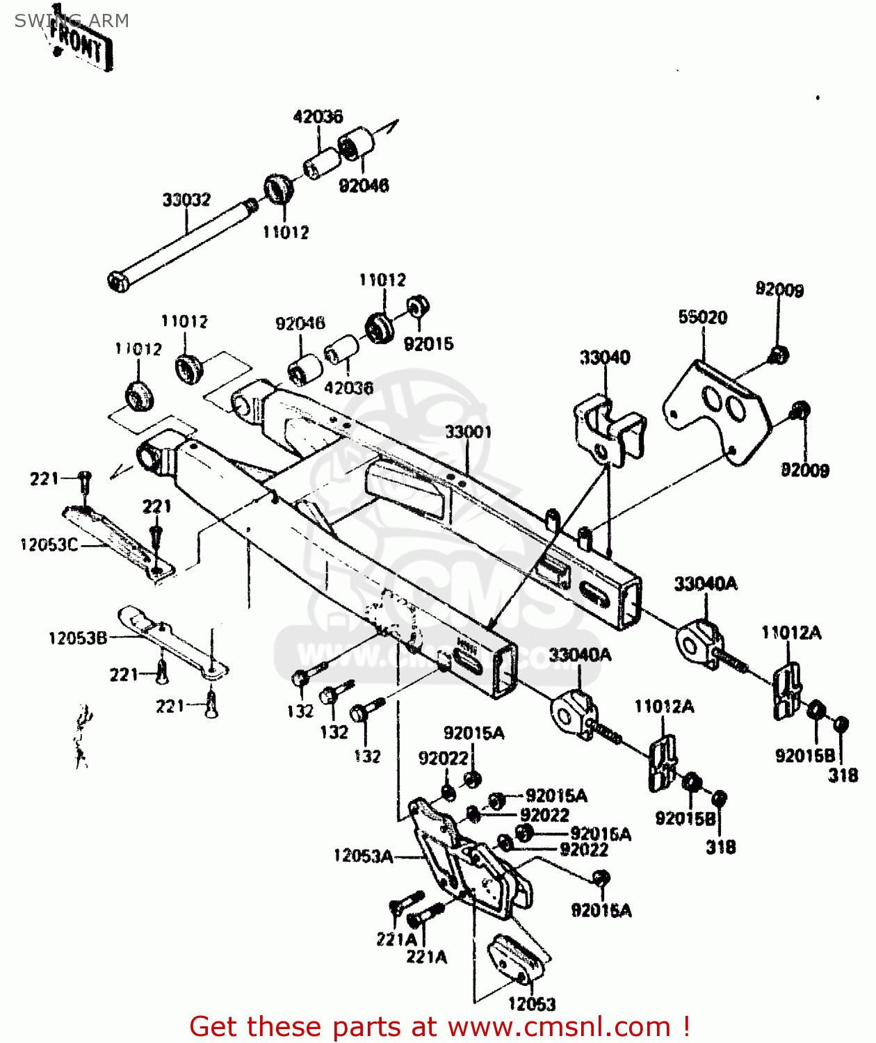 SWING ARM KX125-E2 1987 EUROPE UK AL