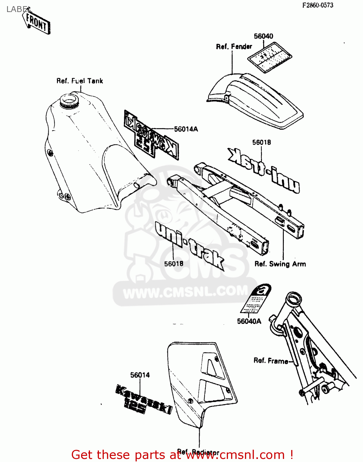 LABEL KX125-E2 1987 EUROPE UK AL