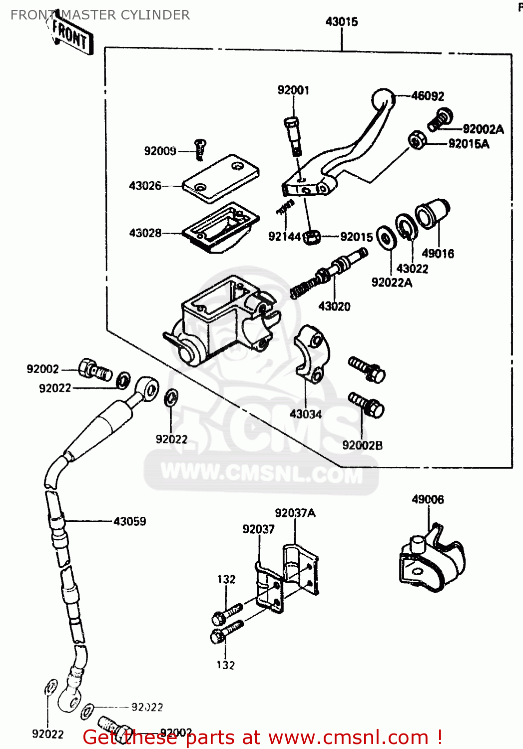 FRONT MASTER CYLINDER KX125-E2 1987 EUROPE UK AL