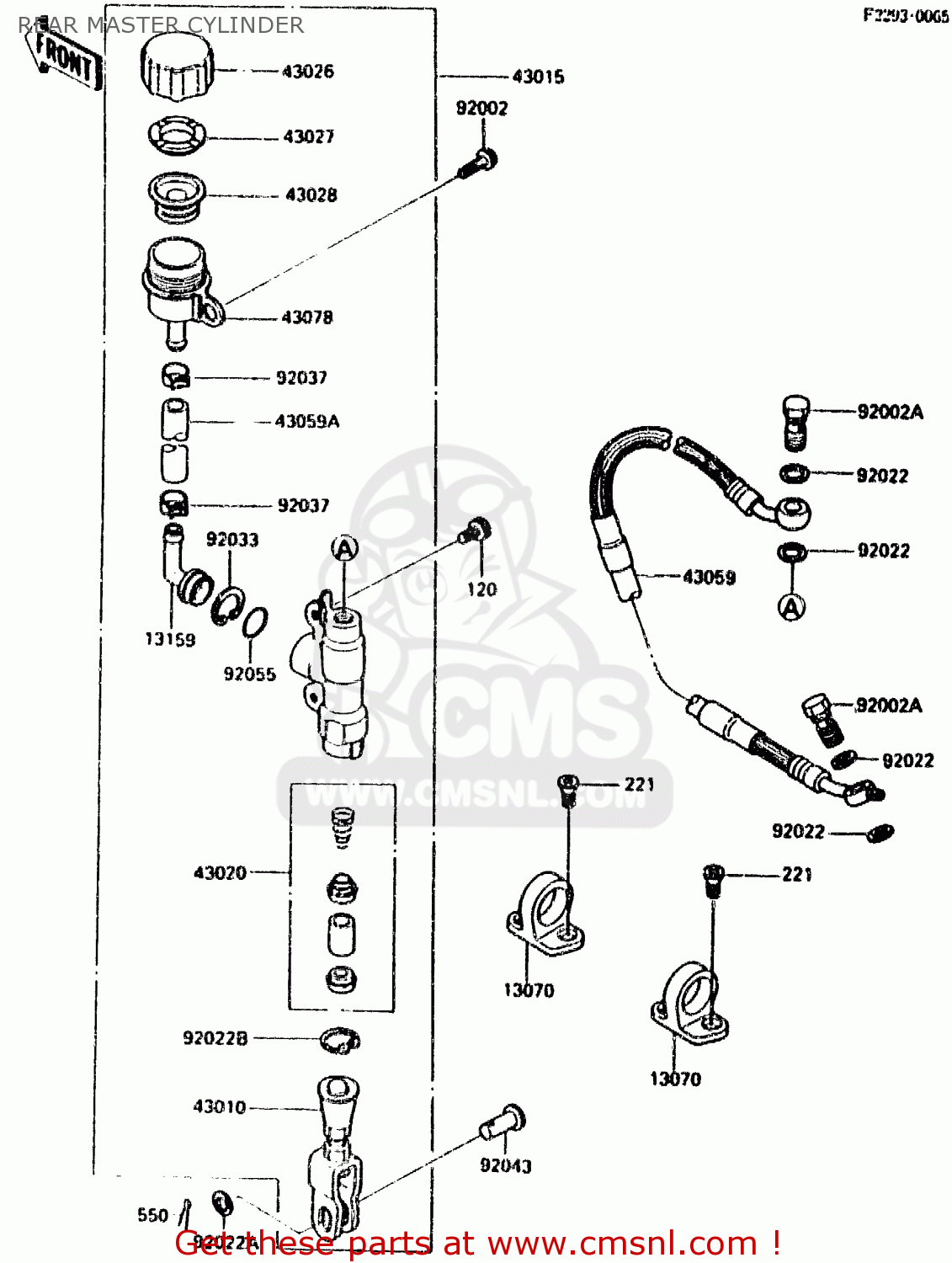 REAR MASTER CYLINDER KX125-E2 1987 EUROPE UK AL