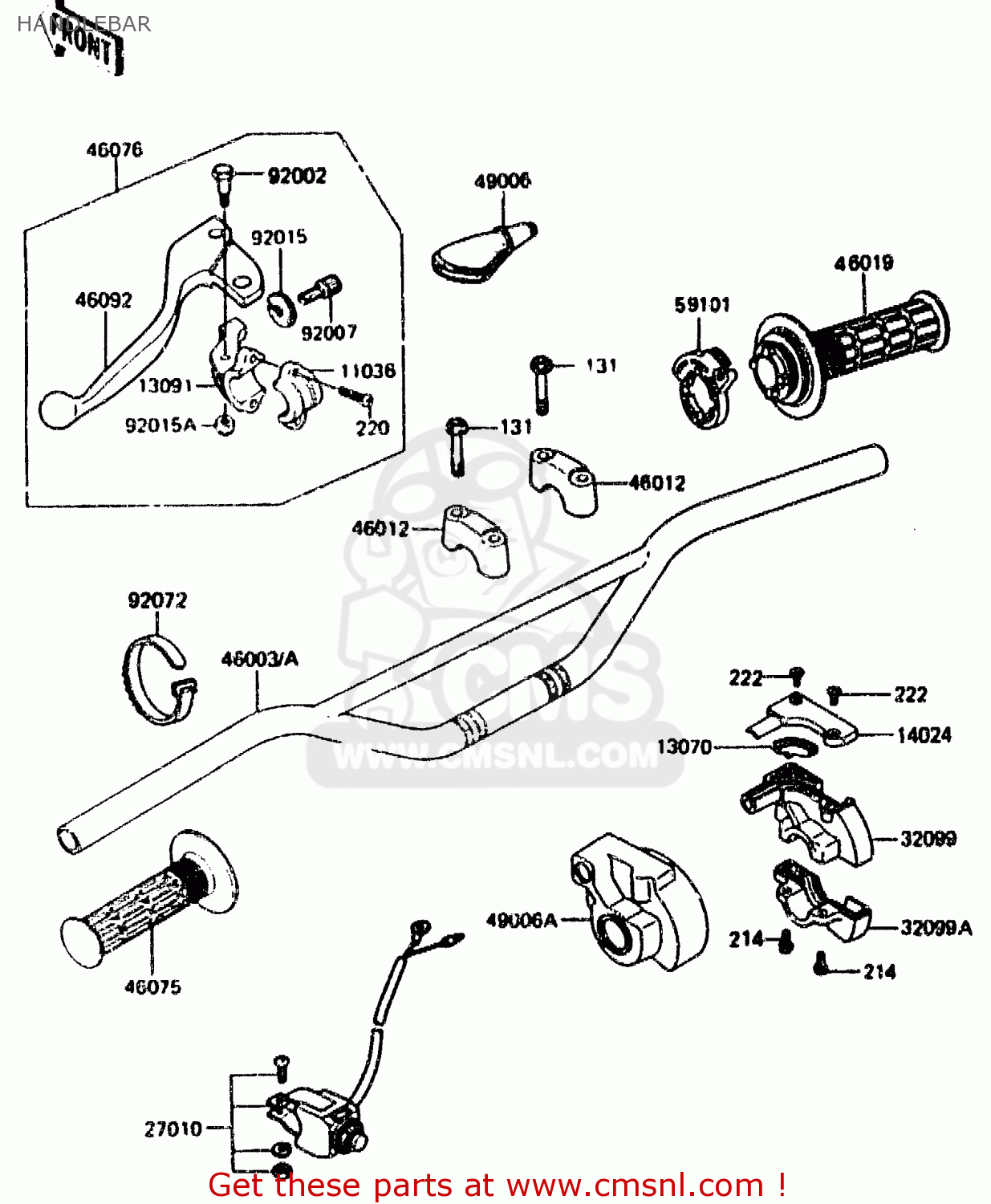HANDLEBAR KX125-E2 1987 EUROPE UK AL
