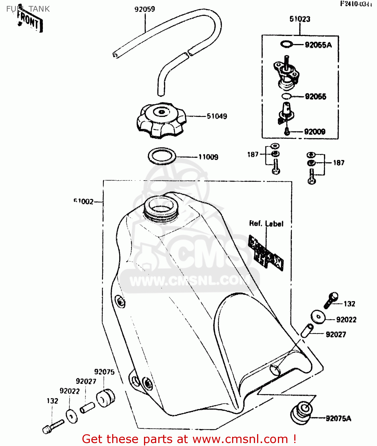 FUEL TANK KX125-E2 1987 EUROPE UK AL
