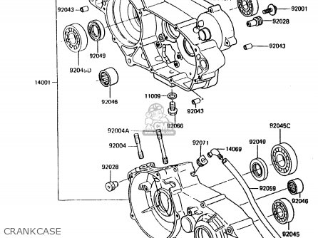 CRANKCASE - KX125-E2 1987 EUROPE UK AL