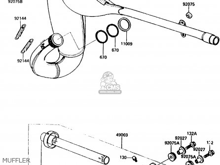 MUFFLER - KX125-E2 1987 EUROPE UK AL