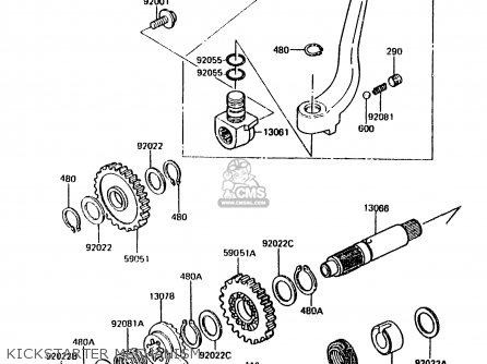 KICKSTARTER MECHANISM - KX125-E2 1987 EUROPE UK AL
