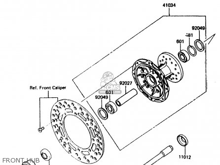 FRONT HUB - KX125-E2 1987 EUROPE UK AL