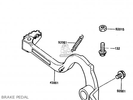 BRAKE PEDAL - KX125-E2 1987 EUROPE UK AL