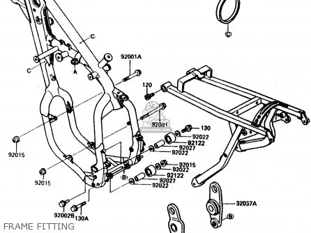 FRAME FITTING - KX125-E2 1987 EUROPE UK AL