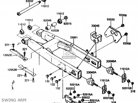 SWING ARM - KX125-E2 1987 EUROPE UK AL