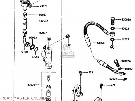 REAR MASTER CYLINDER - KX125-E2 1987 EUROPE UK AL