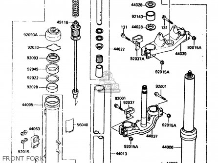 FRONT FORK - KX125-E2 1987 EUROPE UK AL