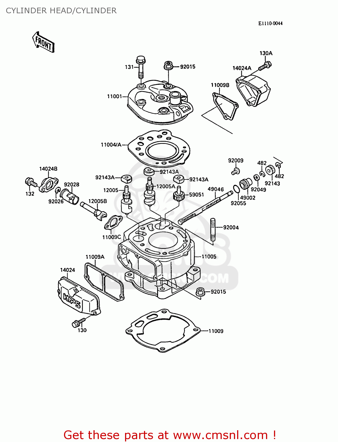 CYLINDER HEAD/CYLINDER KX125-F1 1988 EUROPE UK AL