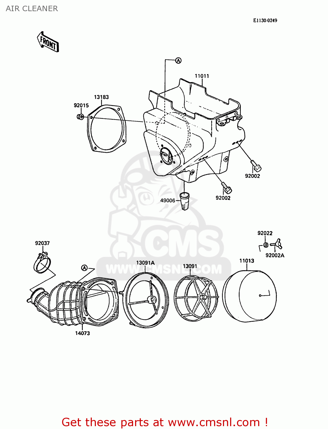 AIR CLEANER KX125-F1 1988 EUROPE UK AL