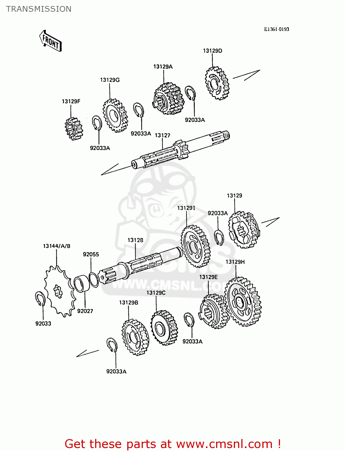 TRANSMISSION KX125-F1 1988 EUROPE UK AL