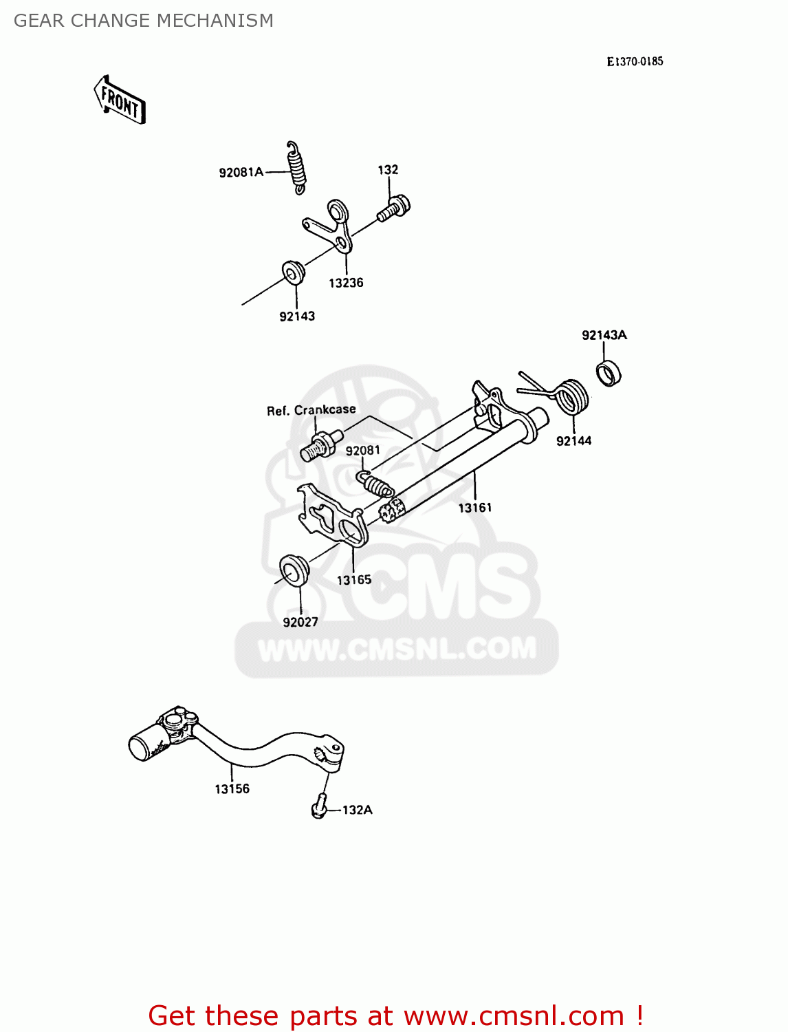GEAR CHANGE MECHANISM KX125-F1 1988 EUROPE UK AL