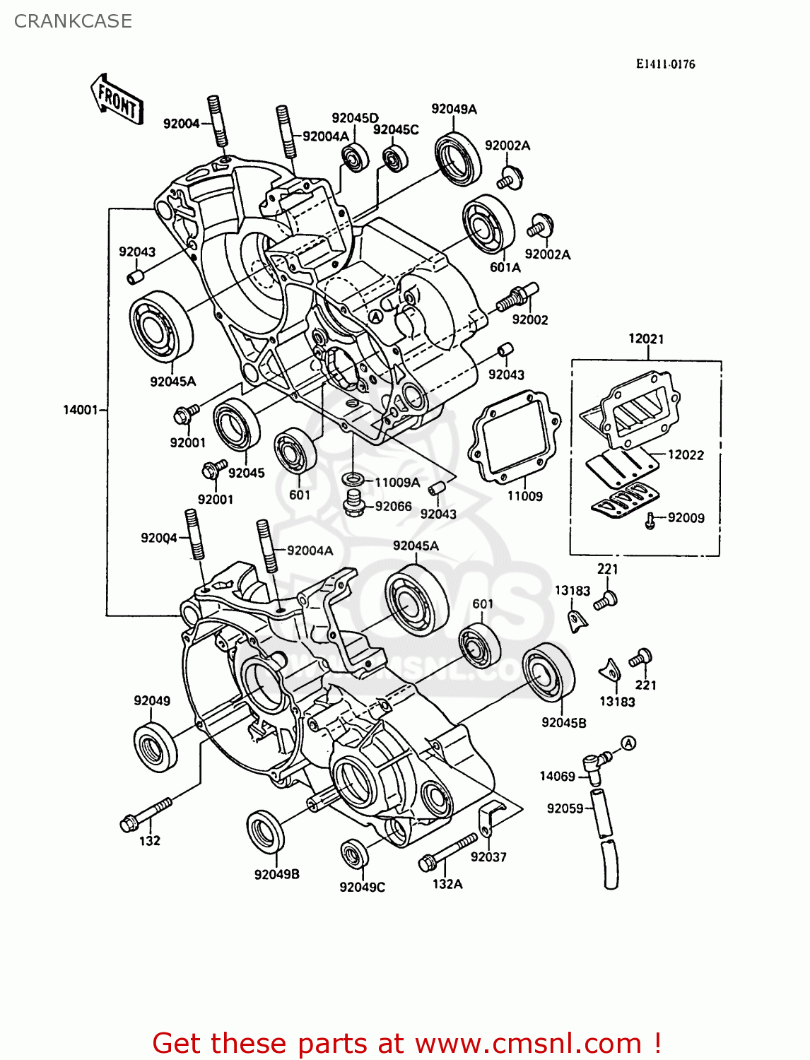 CRANKCASE KX125-F1 1988 EUROPE UK AL
