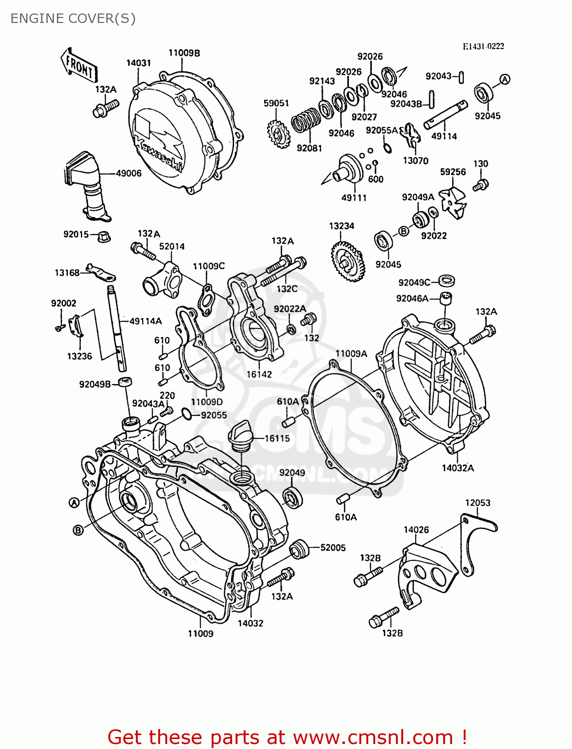 ENGINE COVER(S) KX125-F1 1988 EUROPE UK AL