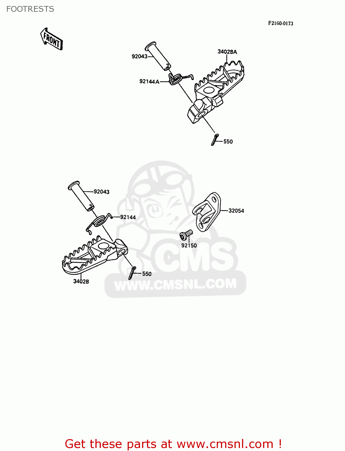 FOOTRESTS KX125-F1 1988 EUROPE UK AL