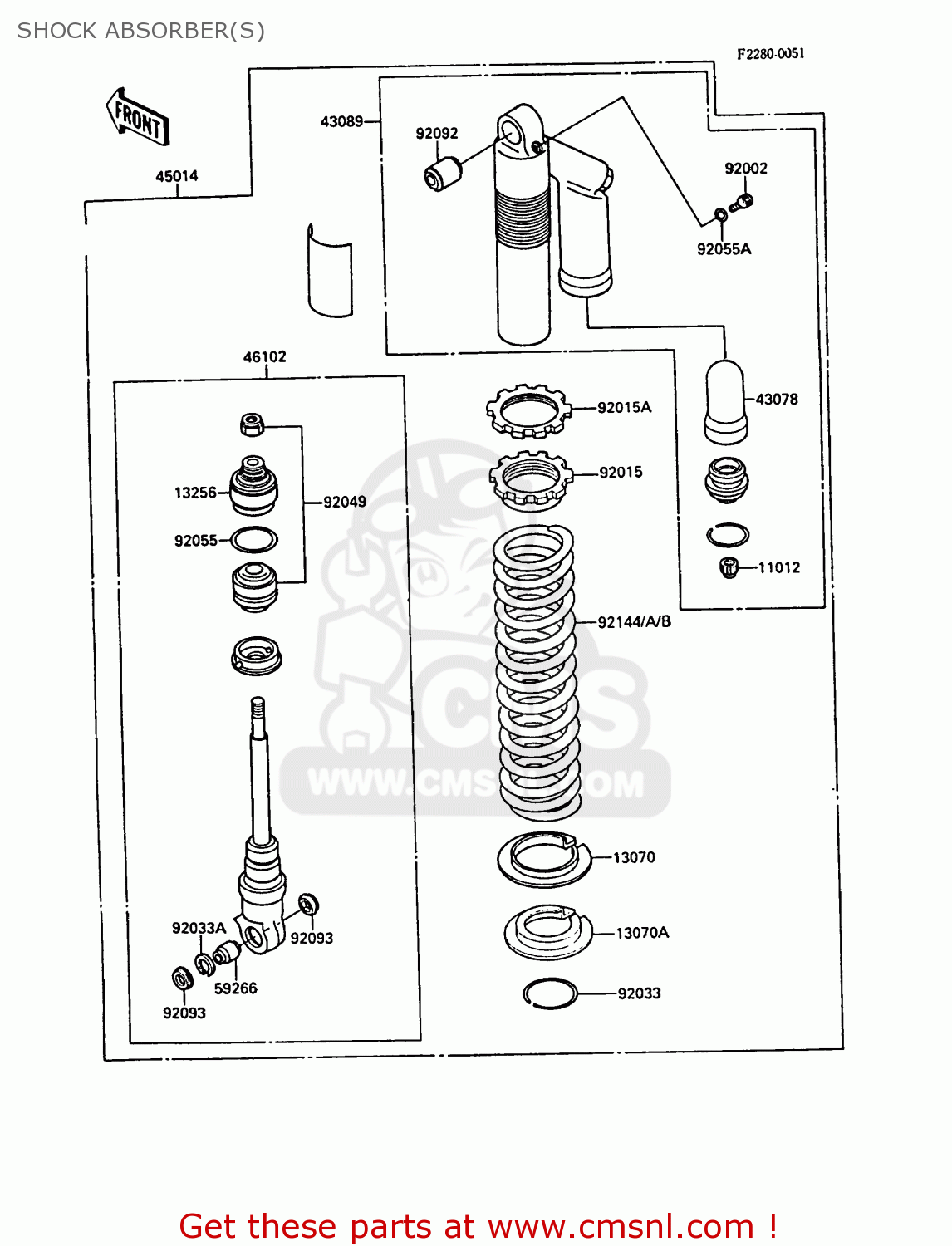 SHOCK ABSORBER(S) KX125-F1 1988 EUROPE UK AL