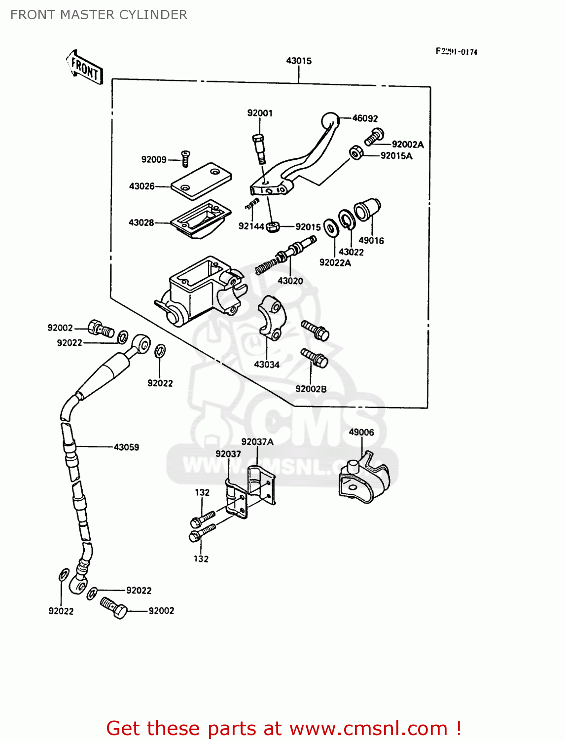 FRONT MASTER CYLINDER KX125-F1 1988 EUROPE UK AL