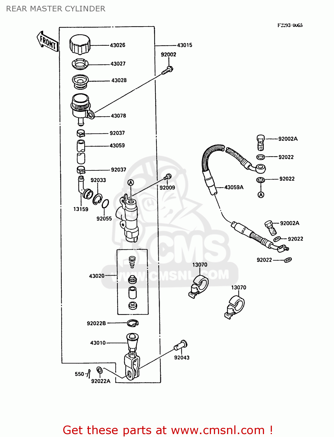 REAR MASTER CYLINDER KX125-F1 1988 EUROPE UK AL