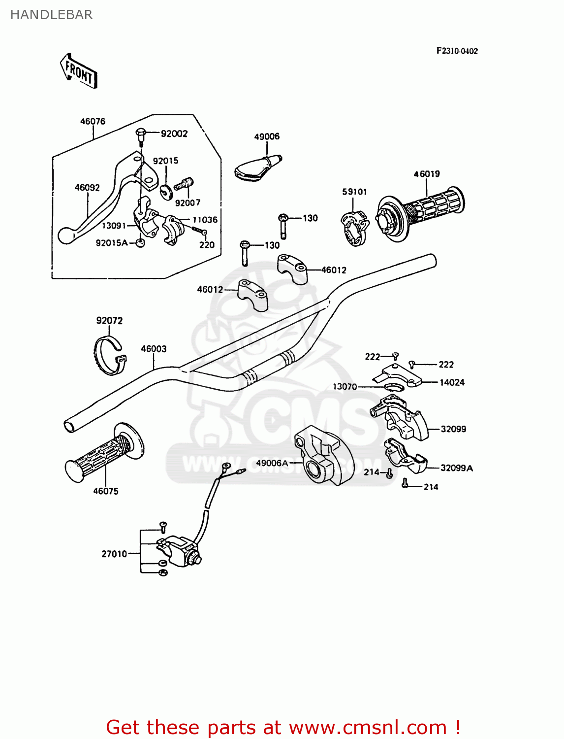 HANDLEBAR KX125-F1 1988 EUROPE UK AL