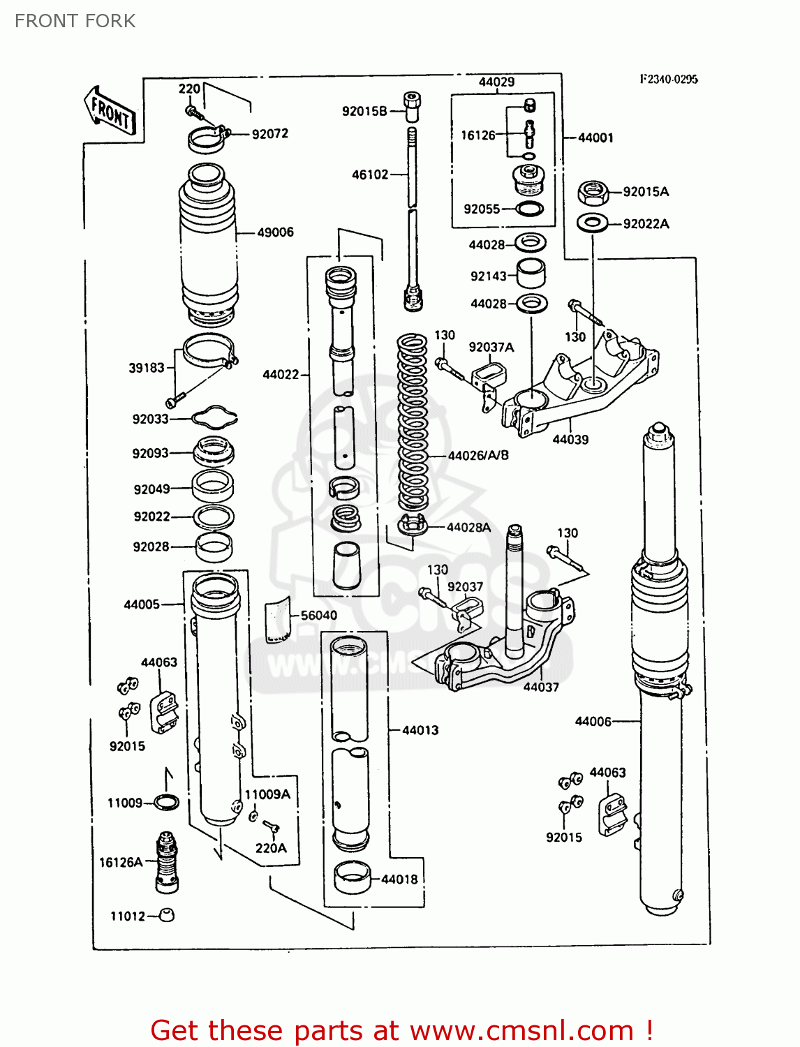 FRONT FORK KX125-F1 1988 EUROPE UK AL