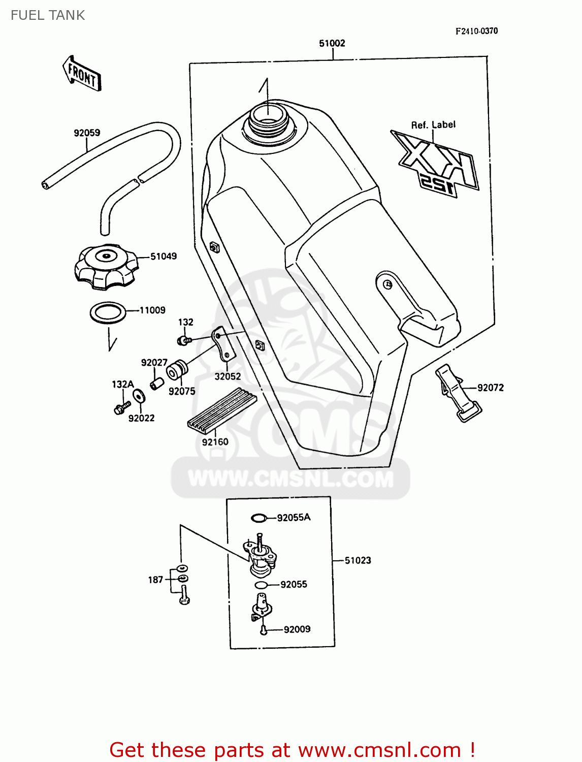 FUEL TANK KX125-F1 1988 EUROPE UK AL