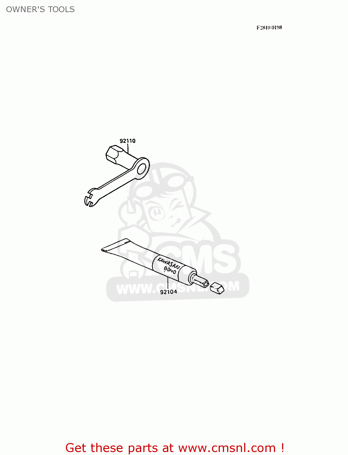 OWNER'S TOOLS KX125-F1 1988 EUROPE UK AL