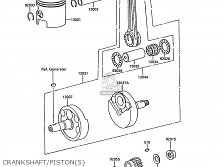 CRANKSHAFT/PISTON(S) - KX125-F1 1988 EUROPE UK AL